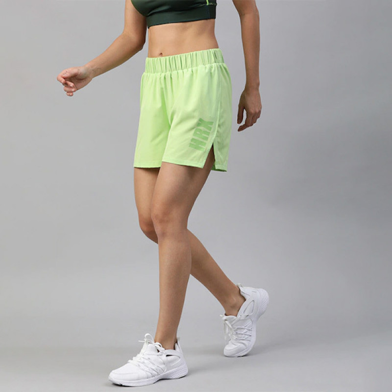 Women Sap Green Solid Slim Fit Rapid-Dry Running Shorts