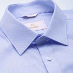 Men Blue Self-Design Slim Fit Pure Cotton Formal Shirt