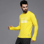 Men Yellow Typography Printed Slim Fit Thumbhole T-shirt