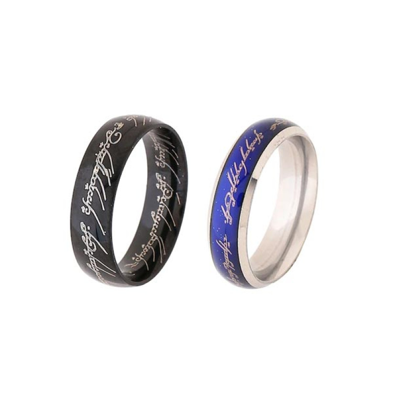 "Men Set of 2 Dragon Celtic Inlay Polish Finish Titanium Steel Rings "