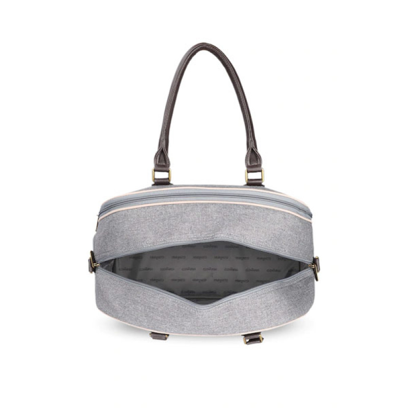 Unisex Grey Solid Tapestry Fabric Travel Duffle Bag